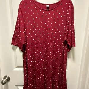 Old Navy Burgundy Dress with White Dots
